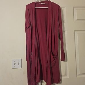 Zenana Outfitters Deep Red Cardigan